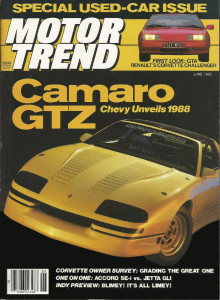 MOTOR TREND 1985 JUNE - JAG XKSS, VETTE, CAMARO GTZ